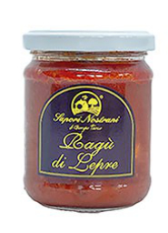 Barattolo di Ragù di Lepre pronto della azienda " Sapori Nostrani di Giorgio Turco"